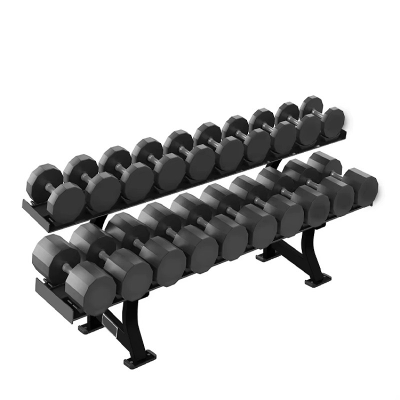 Heavy Equipment Training - Rak Penyimpanan Dumbbell 2-Tingkat 10 Pasang,
