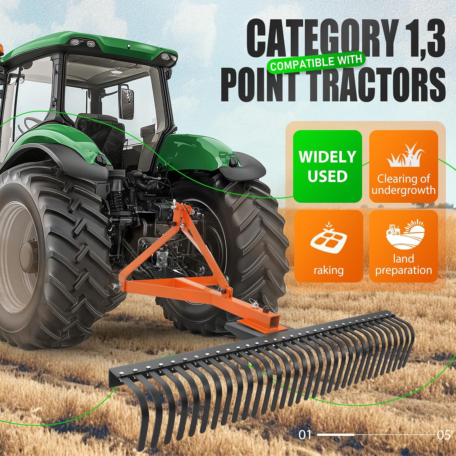 Alat Penggaruk Tanah untuk Dit - Heavy Equipment Landscaping ulasan dan harga