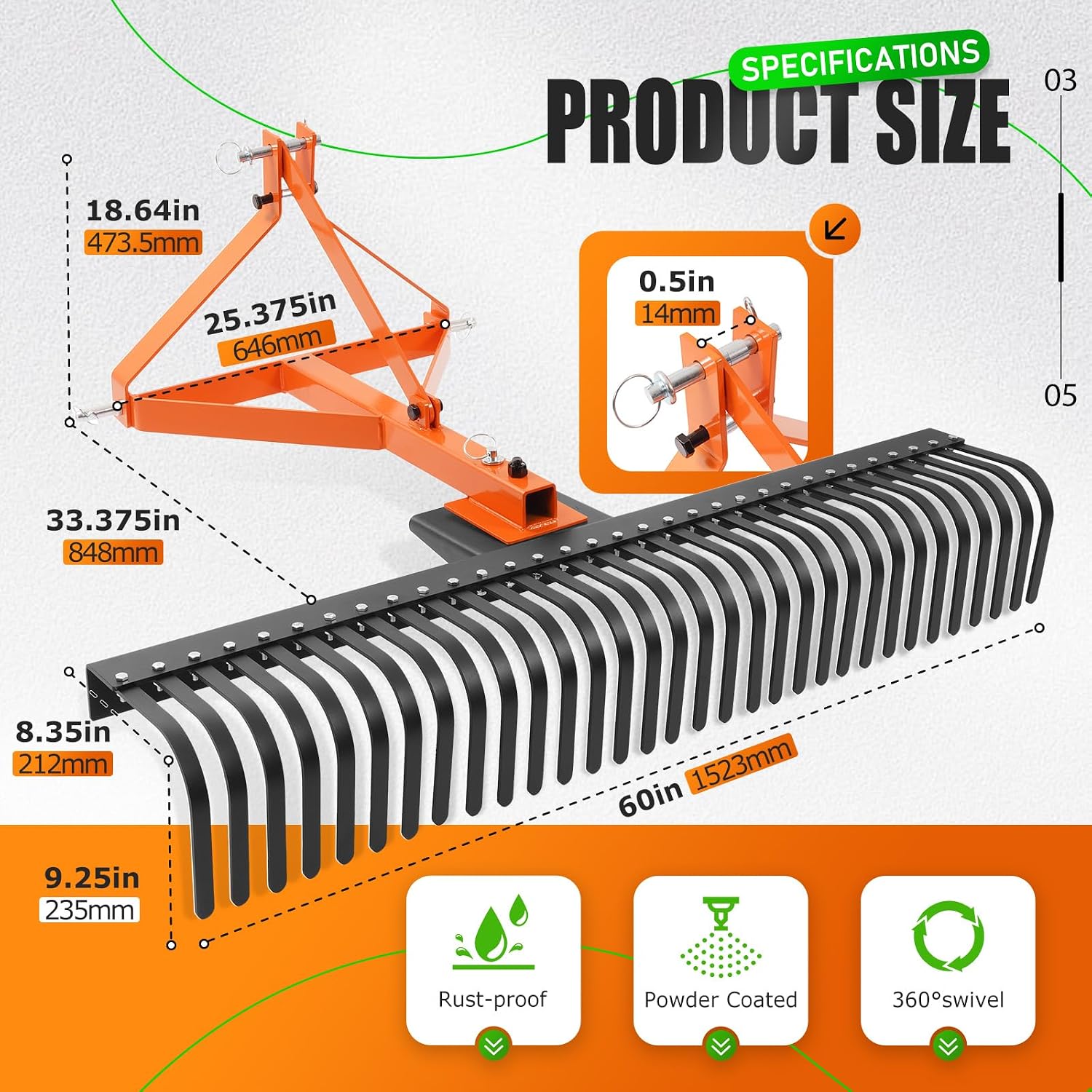Alat Penggaruk Tanah untuk Dit - Heavy Equipment Landscaping ulasan dan harga
