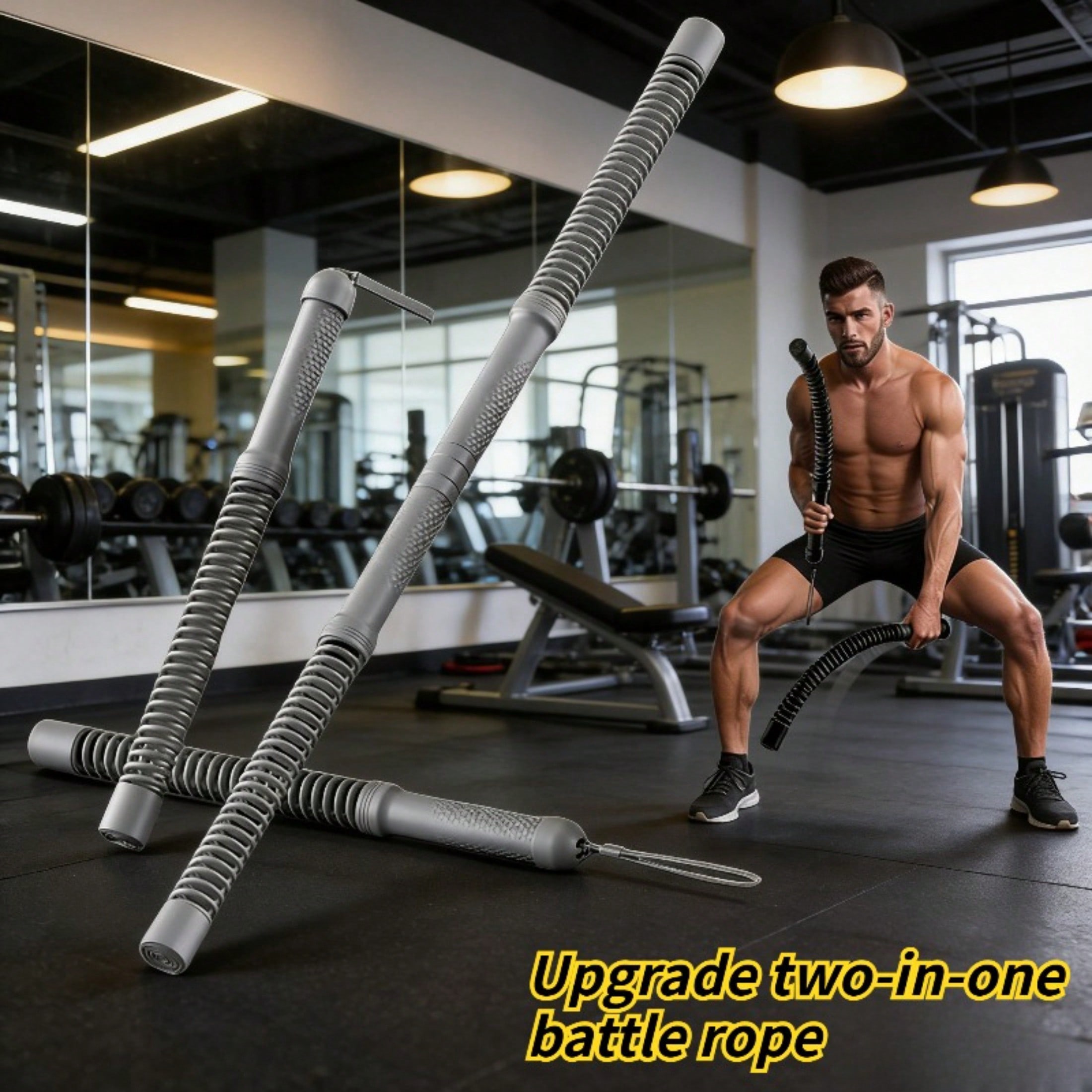 2-in-1 Cordless Battle Rope Po - Heavy Equipment Training ulasan dan harga